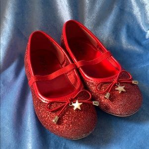 Girls size 10 Red Sequin Flats